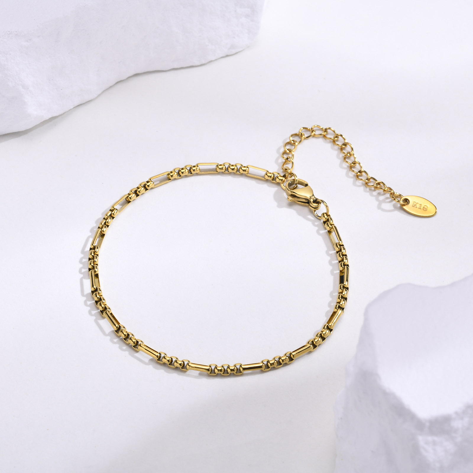 201 Edelstahl Vergoldet Einfacher Stil Einfarbig Armbänder Halskette display picture 6
