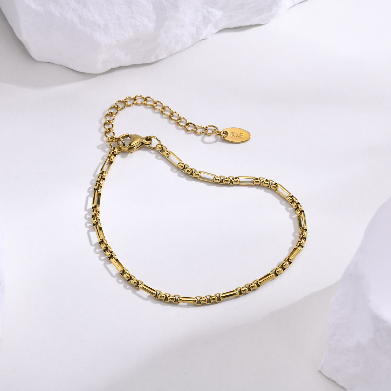 201 Edelstahl Vergoldet Einfacher Stil Einfarbig Armbänder Halskette display picture 7