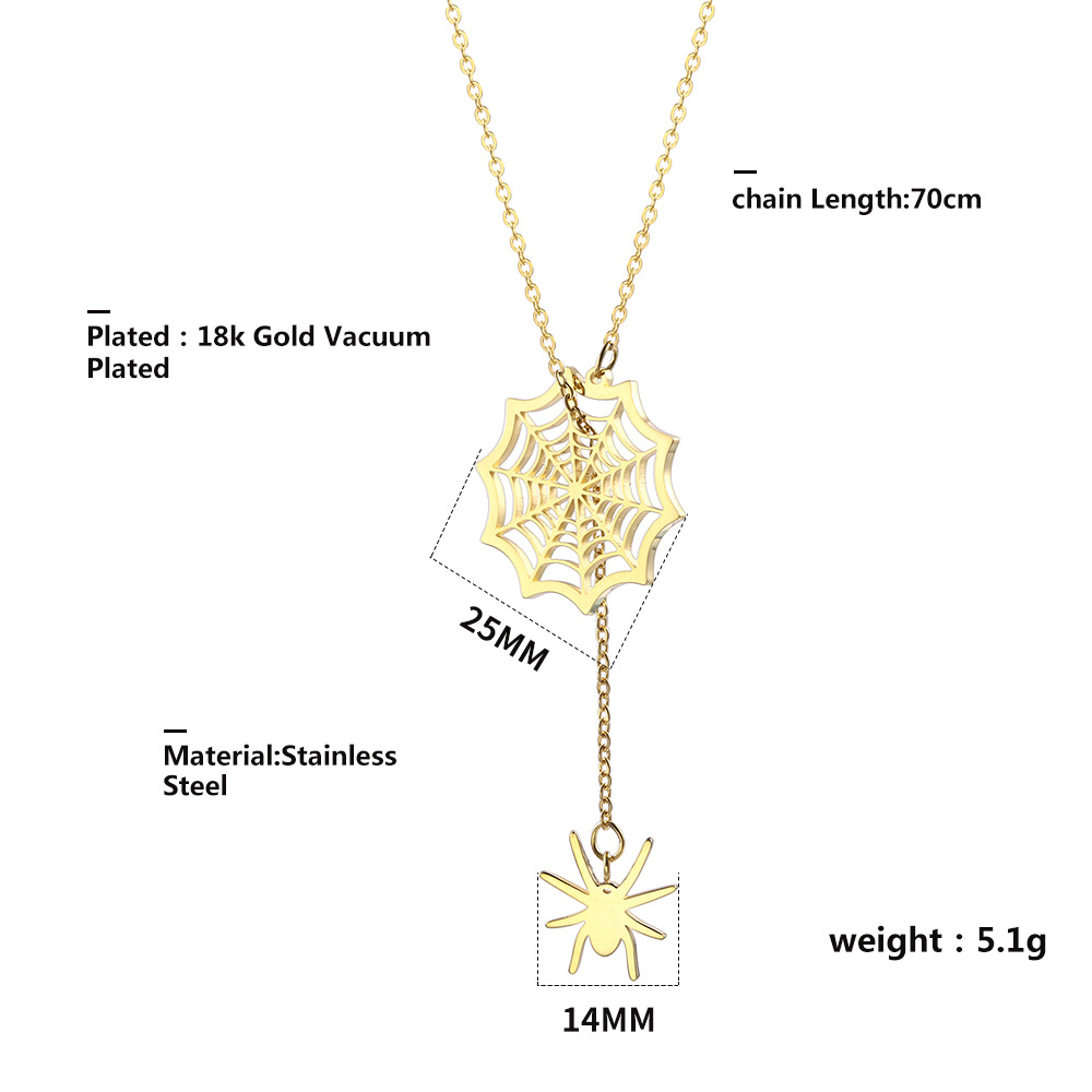 304 Stainless Steel 18K Gold Plated Hip-Hop Retro Plating Solid Color Pendant Necklace display picture 1