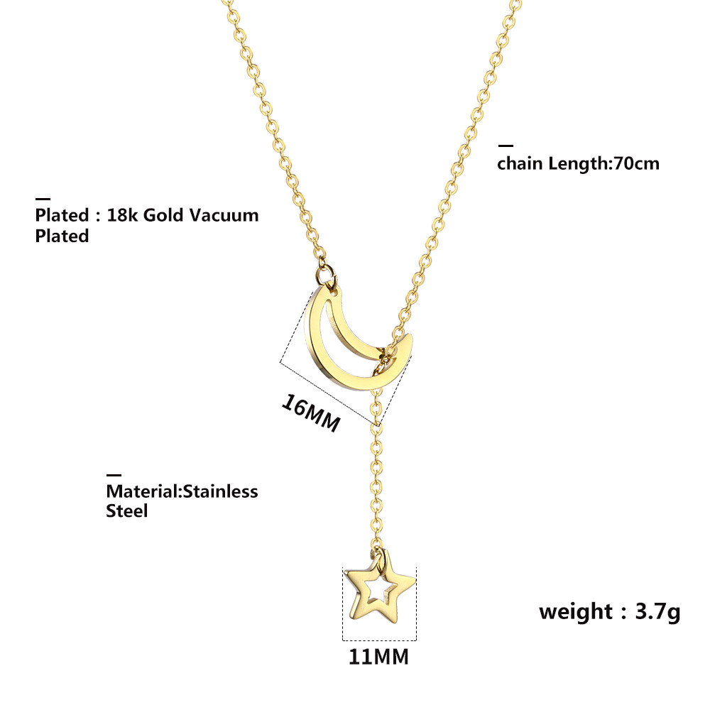 304 Stainless Steel 18K Gold Plated Simple Style Plating Solid Color Pendant Necklace display picture 1