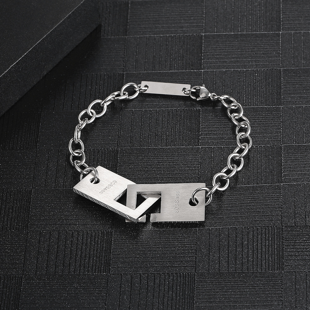 Hip-hop Solid Color Stainless Steel Chain Men's Bracelets display picture 1