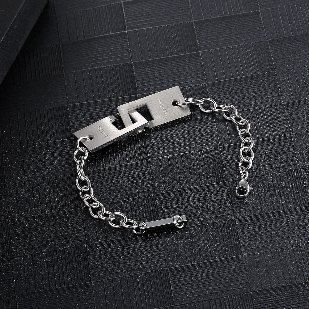 Hip-hop Solid Color Stainless Steel Chain Men's Bracelets display picture 2
