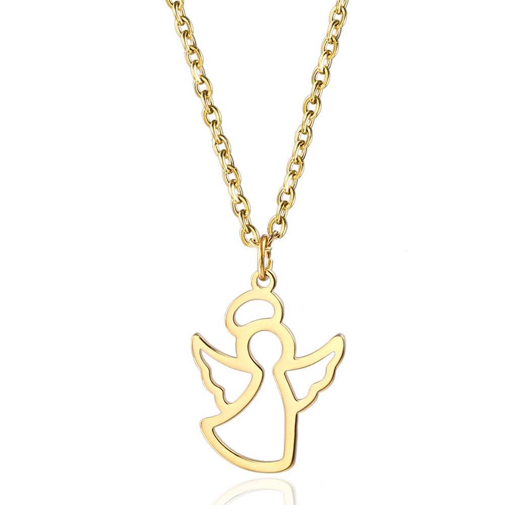 304 Stainless Steel 18K Gold Plated Cartoon Style Plating Solid Color Pendant Necklace display picture 2