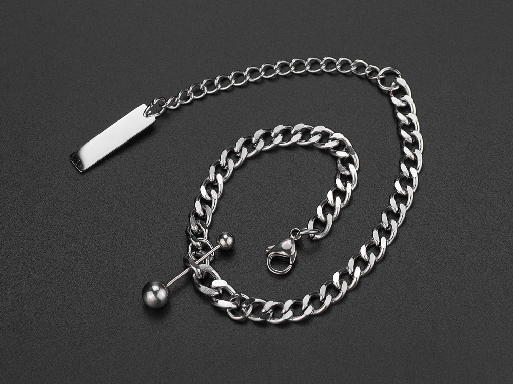 304 Stainless Steel 18K Gold Plated Hip-Hop Retro Polishing Chain Solid Color Bracelets Necklace display picture 1