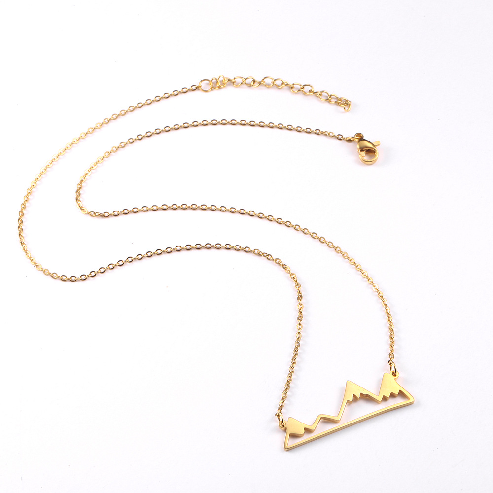 304 Stainless Steel 18K Gold Plated Hip-Hop Retro Irregular Plating Solid Color Pendant Necklace display picture 5