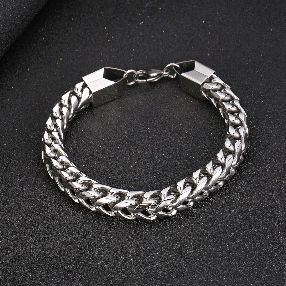 Hip-hop Solid Color Stainless Steel Plating Gold Plated Men's Bracelets display picture 2