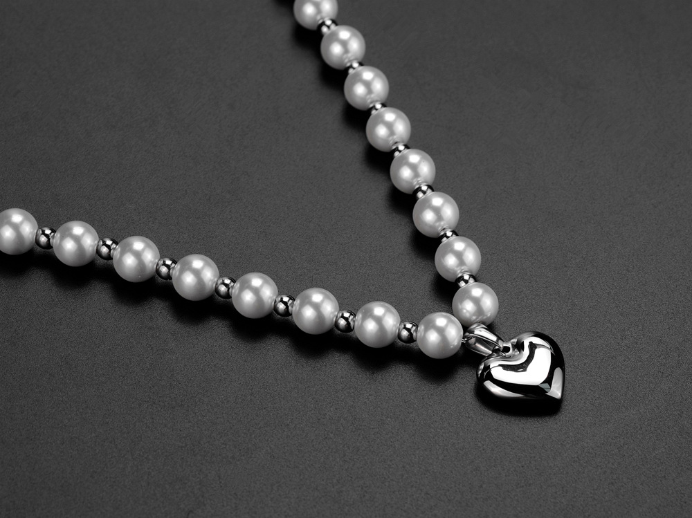 Acier Inoxydable 304 Perle D'Imitation Plaqué Or 18K Style Simple Commuer Perlé Couleur Unie Collier display picture 4