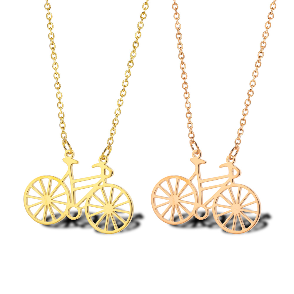 304 Stainless Steel 18K Gold Plated Simple Style Plating Solid Color Pendant Necklace display picture 2