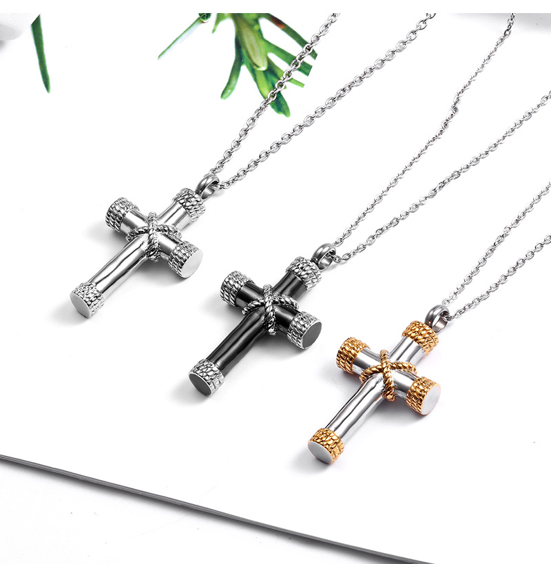 304 Stainless Steel 18K Gold Plated Hip-Hop Retro Plating Cross display picture 1