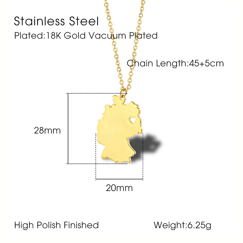 304 Stainless Steel 18K Gold Plated Hip-Hop Retro Plating Solid Color Pendant Necklace display picture 2