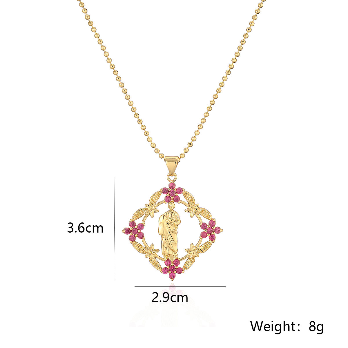 Simple Style Commute Flower Copper Plating Inlay Zircon 18k Gold Plated Pendant Necklace display picture 1