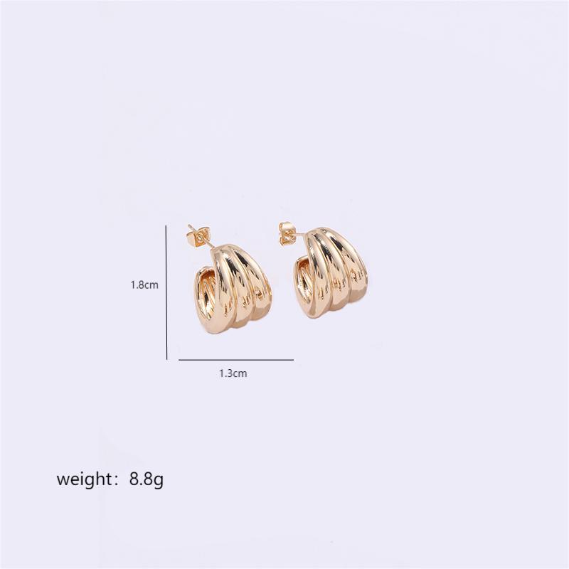 1 Pair Simple Style Semicircle Plating Copper 18k Gold Plated White Gold Plated Ear Studs display picture 6