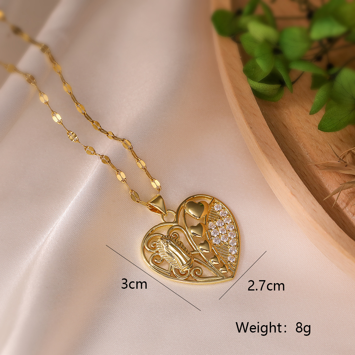 Simple Style Solid Color Copper Plating Inlay Zircon 18k Gold Plated Pendant Necklace display picture 2