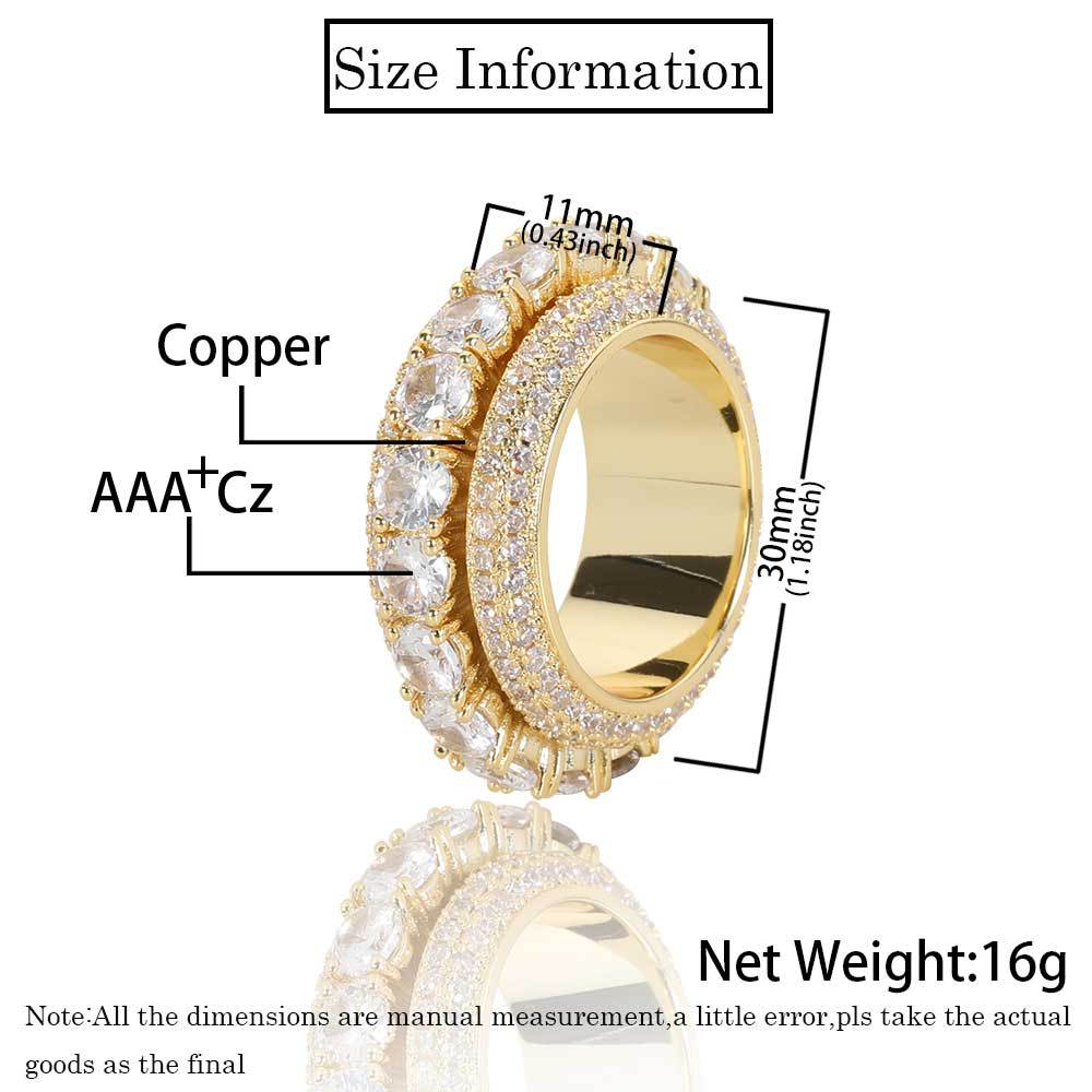 Hip-hop Geometric Copper Inlay Rhinestones Men's Rings display picture 1