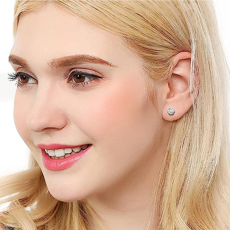 5 Pairs Basic Modern Style Geometric Inlay Stainless Steel Zircon Ear Studs display picture 6