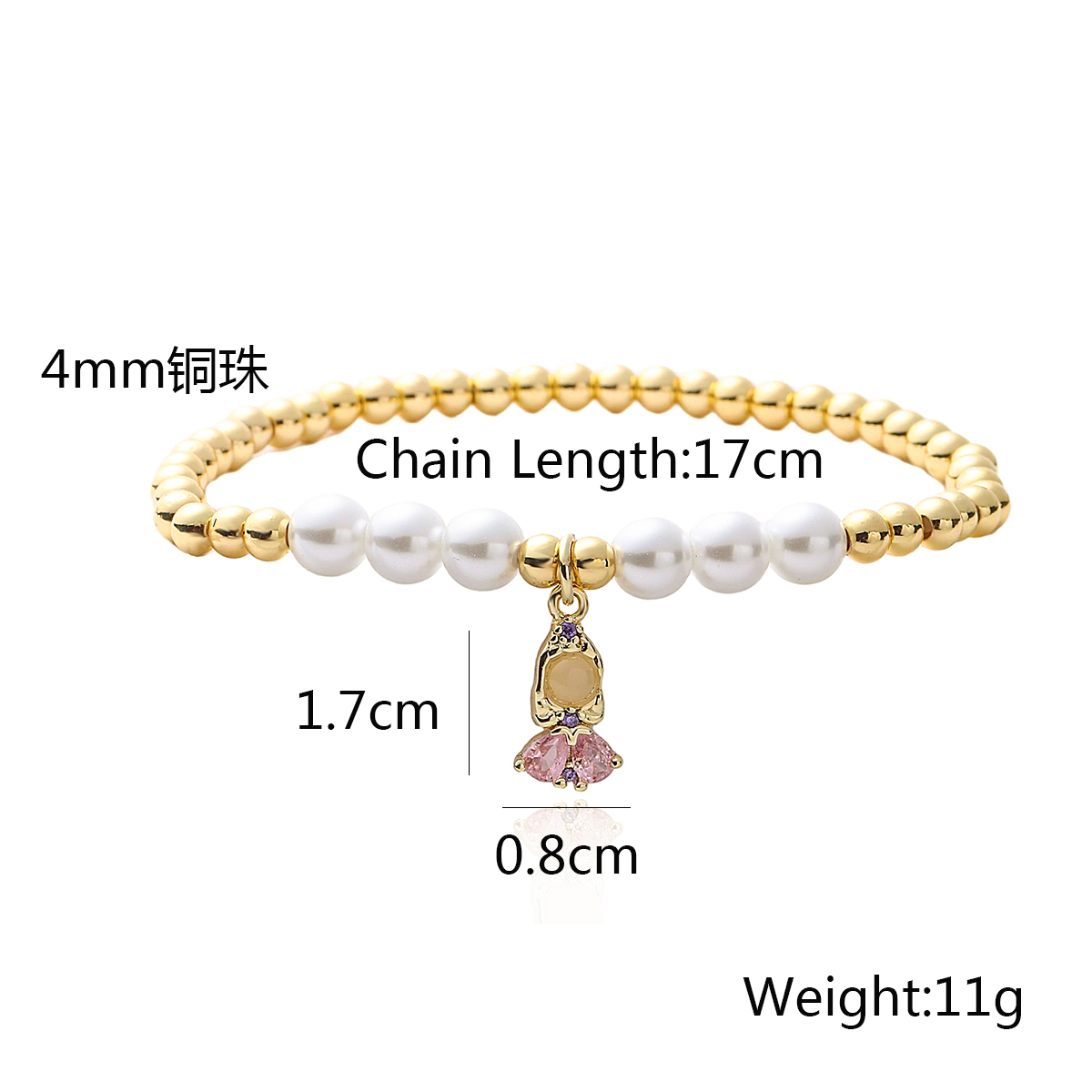 Simple Style Commute Cartoon Character Copper Plating Inlay Zircon 18k Gold Plated Bracelets display picture 1