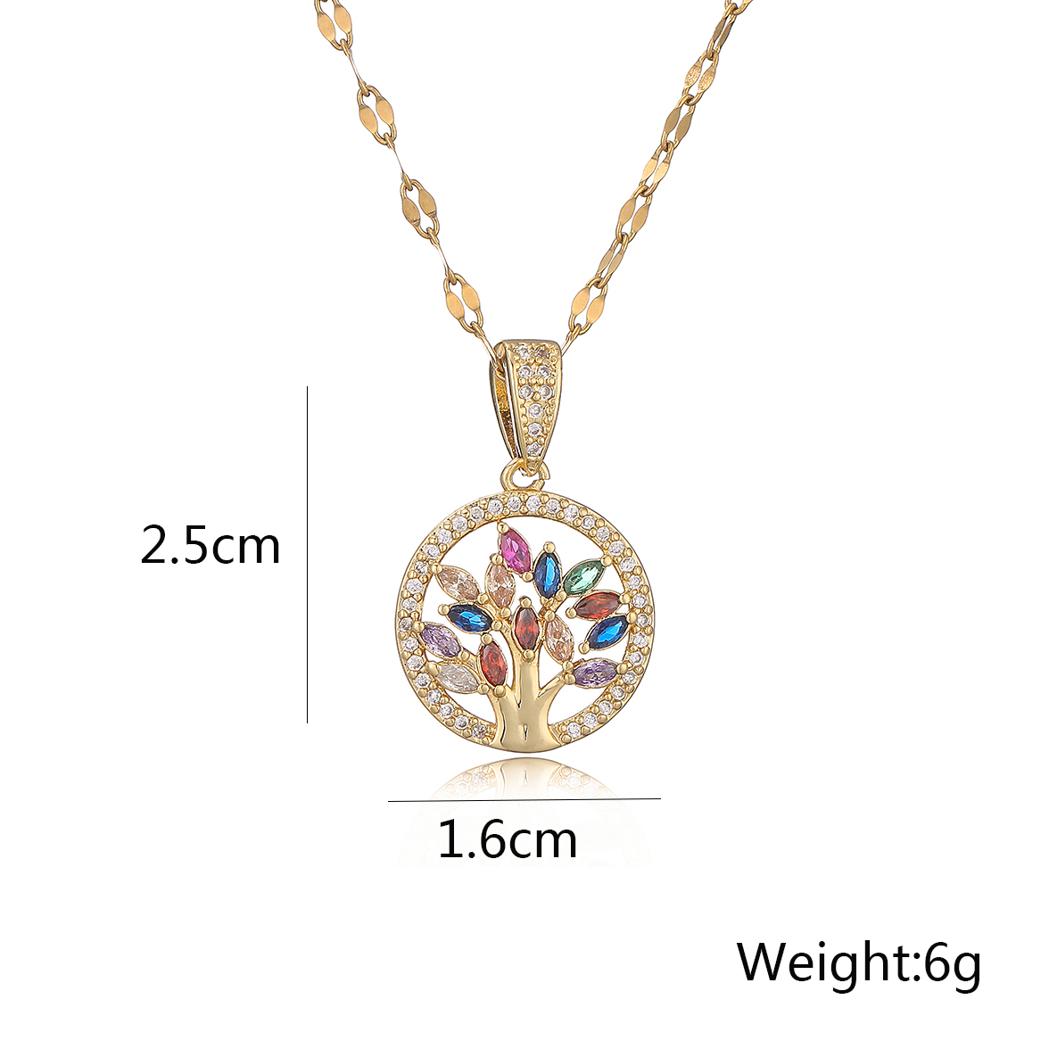 Simple Style Commute Tree Copper Plating Inlay Zircon 18k Gold Plated Pendant Necklace display picture 1