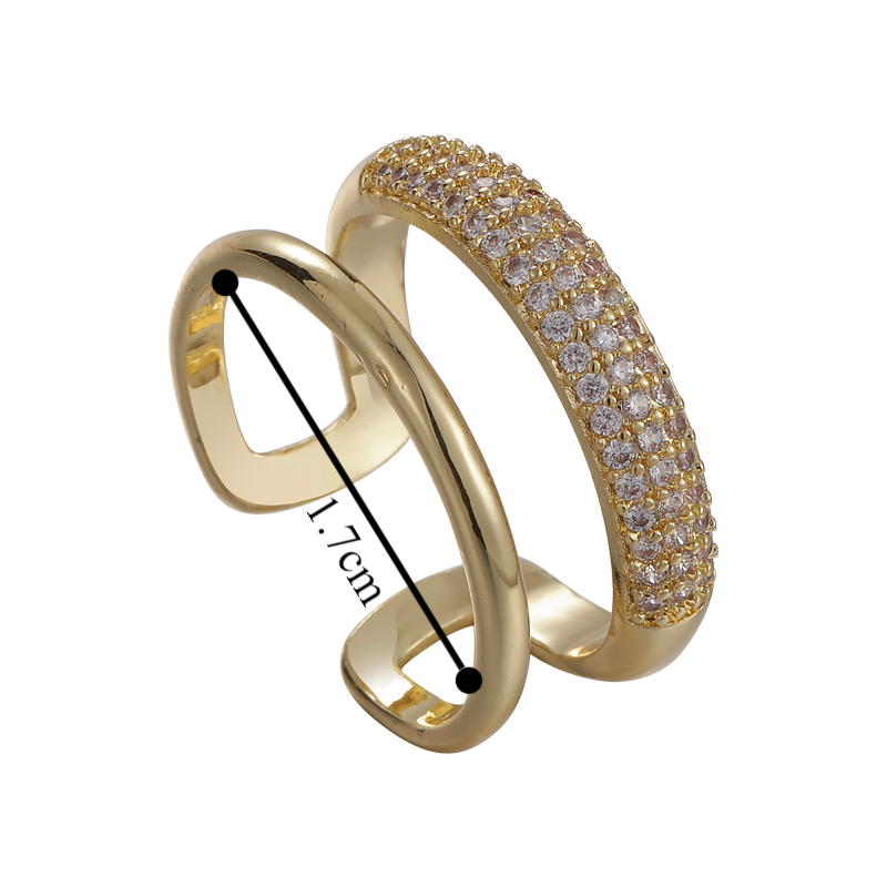 Simple Style Solid Color Copper White Gold Plated Gold Plated Zircon Open Rings In Bulk display picture 1