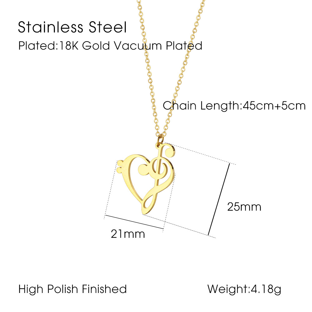 304 Stainless Steel 18K Gold Plated Simple Style Plating Heart Shape Pendant Necklace display picture 7