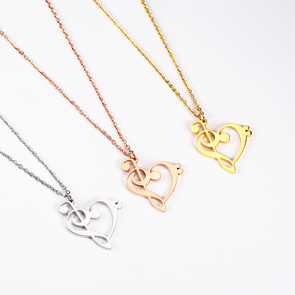 304 Stainless Steel 18K Gold Plated Simple Style Plating Heart Shape Pendant Necklace display picture 6
