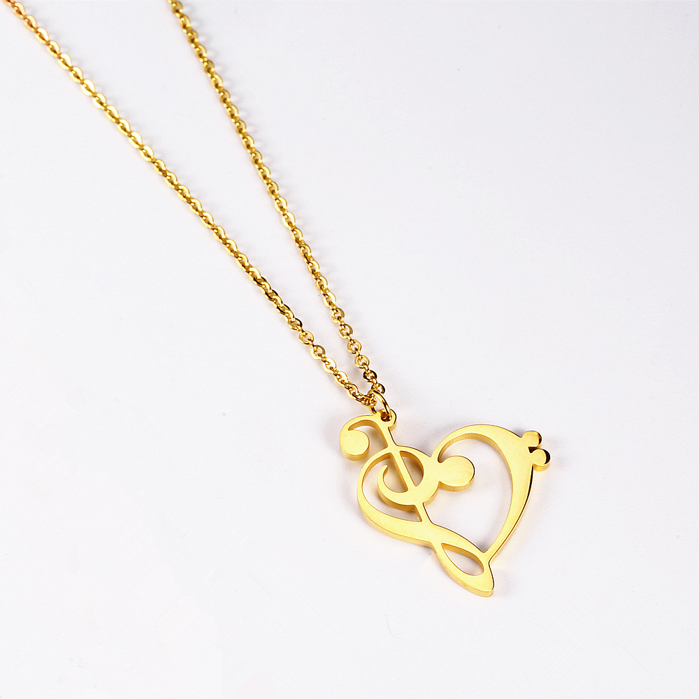 Edelstahl 304 18 Karat Vergoldet Einfacher Stil Überzug Herzform Halskette Mit Anhänger display picture 4