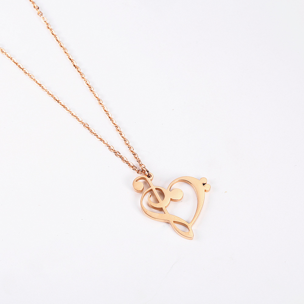 304 Stainless Steel 18K Gold Plated Simple Style Plating Heart Shape Pendant Necklace display picture 3