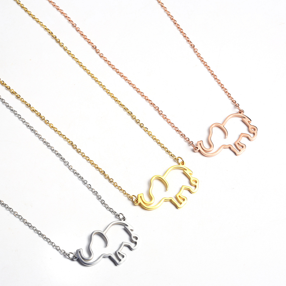 304 Stainless Steel 18K Gold Plated Simple Style Plating Solid Color Pendant Necklace display picture 2
