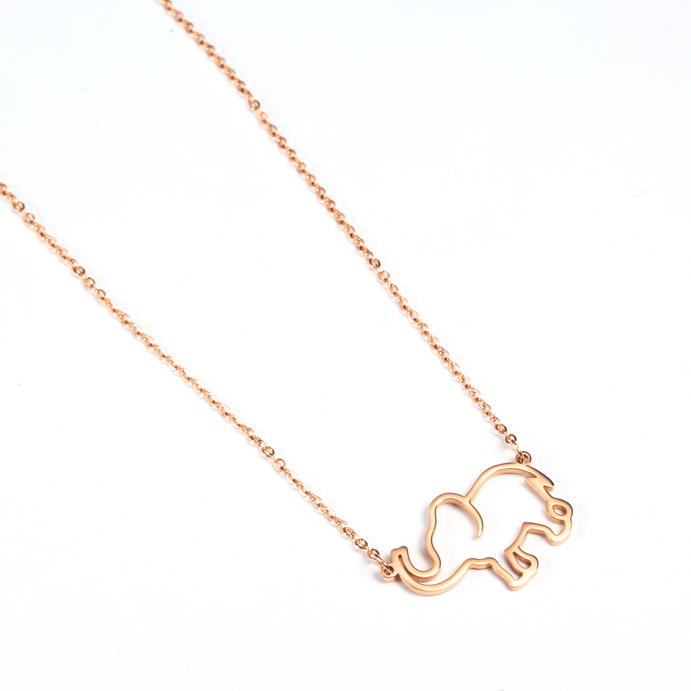 304 Stainless Steel 18K Gold Plated Simple Style Plating Solid Color Pendant Necklace display picture 4