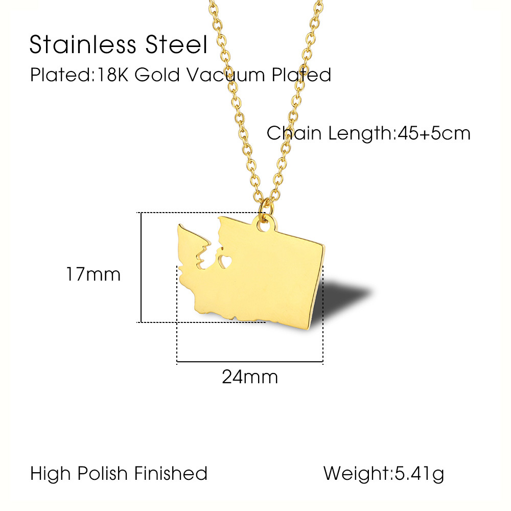 304 Stainless Steel 18K Gold Plated Simple Style Commute Plating Solid Color Pendant Necklace display picture 1