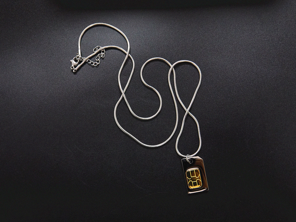 304 Stainless Steel 18K Gold Plated Hip-Hop Plating Color Block Pendant Necklace display picture 3