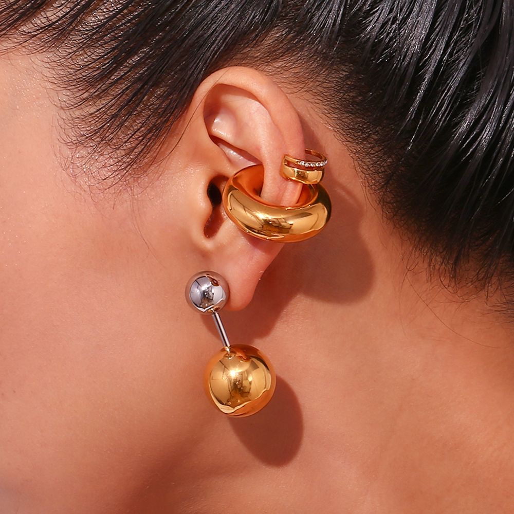 1 Pair Simple Style Classic Style Color Block Plating Stainless Steel 18k Gold Plated Ear Studs display picture 6