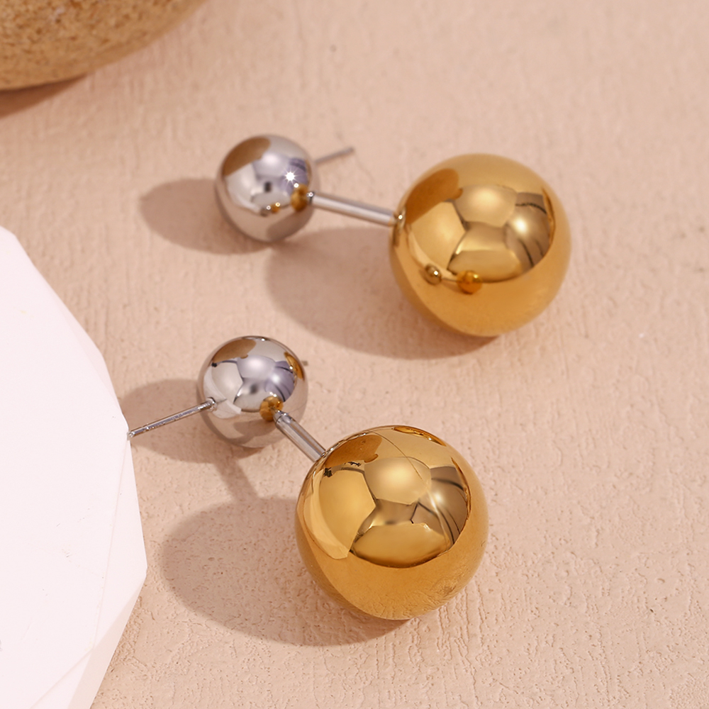 1 Pair Simple Style Classic Style Color Block Plating Stainless Steel 18k Gold Plated Ear Studs display picture 8