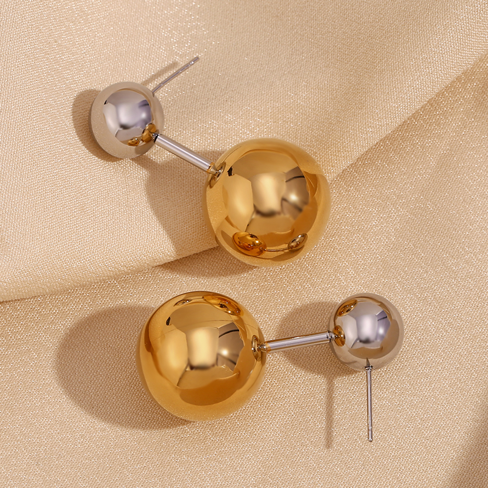 1 Pair Simple Style Classic Style Color Block Plating Stainless Steel 18k Gold Plated Ear Studs display picture 9