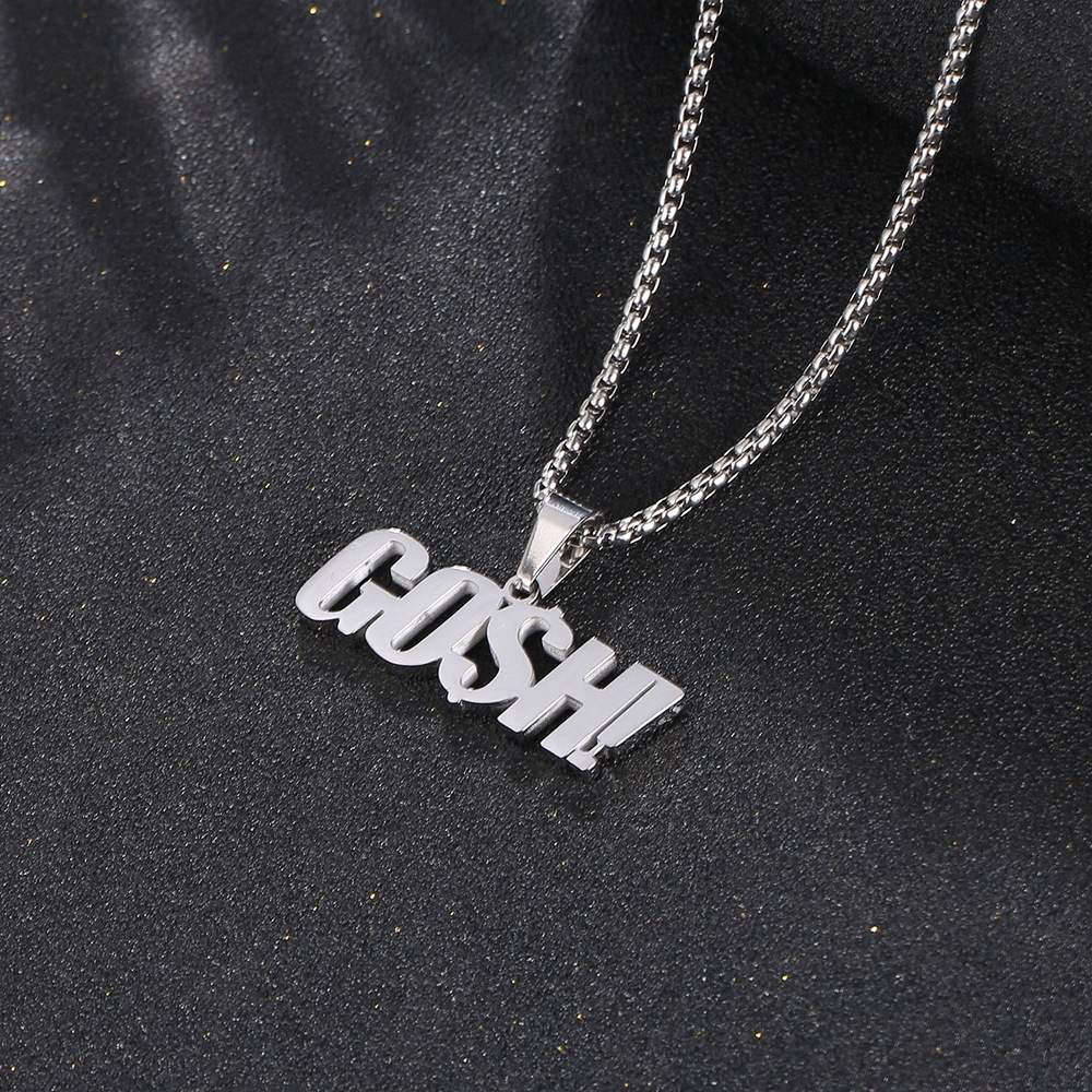 Hip-Hop Letter 304 Stainless Steel Polishing 18K Gold Plated Couple Pendant Necklace display picture 2