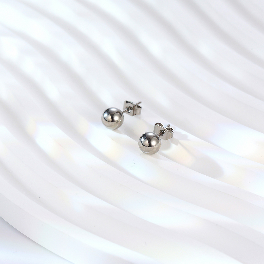 1 Pair Basic Solid Color Plating 304 Stainless Steel 18K Gold Plated Ear Studs display picture 2