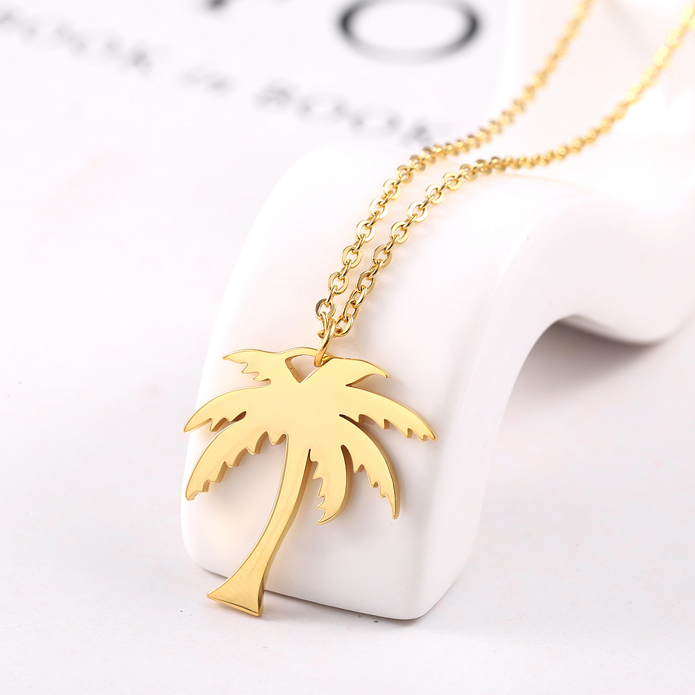 304 Stainless Steel 18K Gold Plated Simple Style Plating Solid Color Pendant Necklace display picture 3