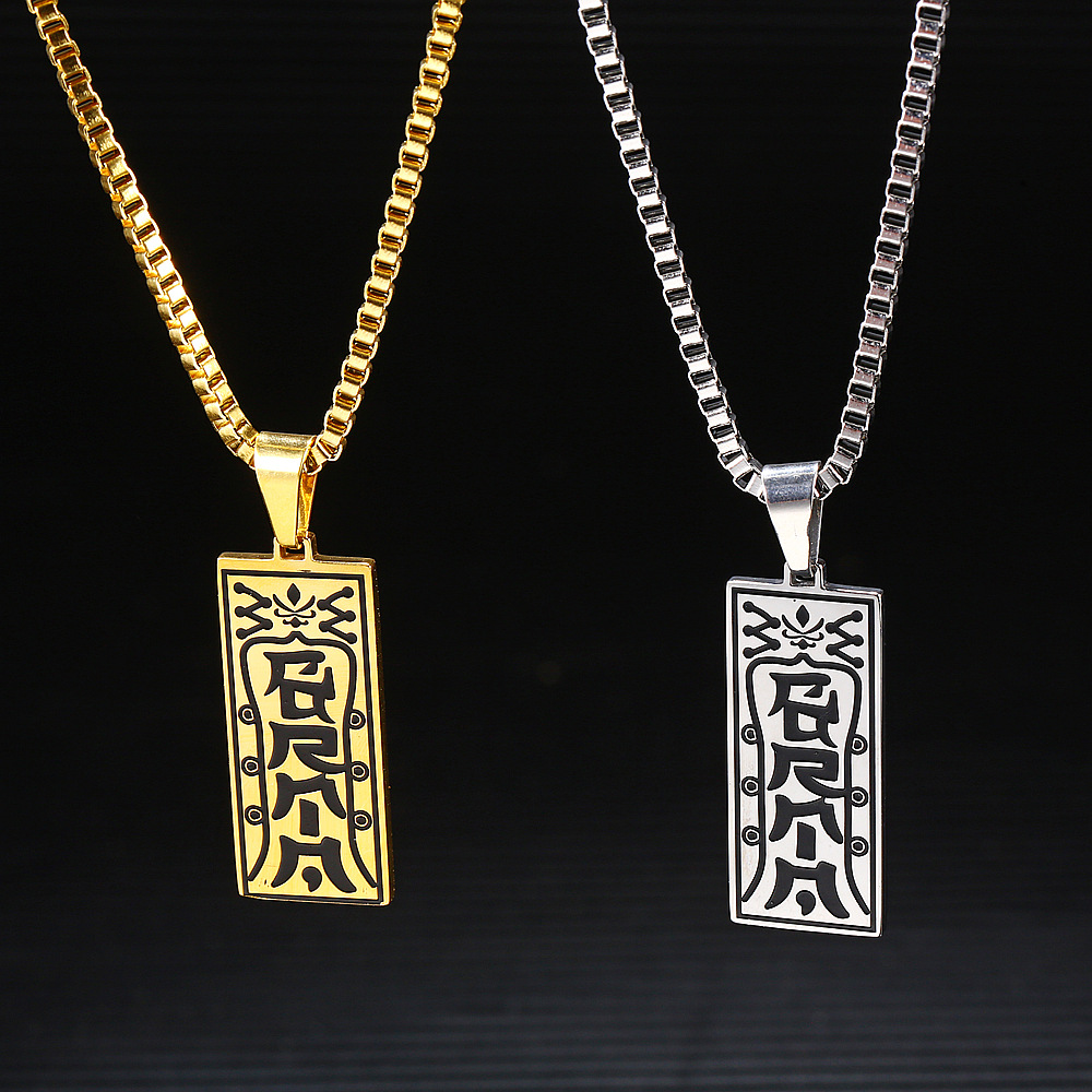 Hip-Hop Color Block 304 Stainless Steel Chain 18K Gold Plated Unisex Pendant Necklace display picture 1