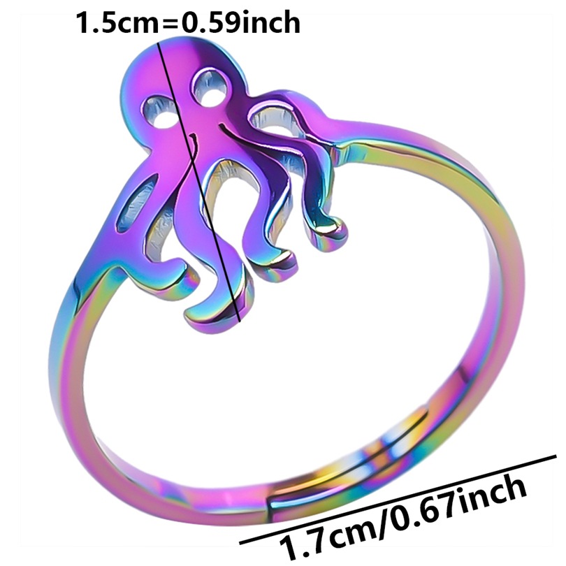 Simple Style Classic Style Color Block Octopus Stainless Steel Rings display picture 3