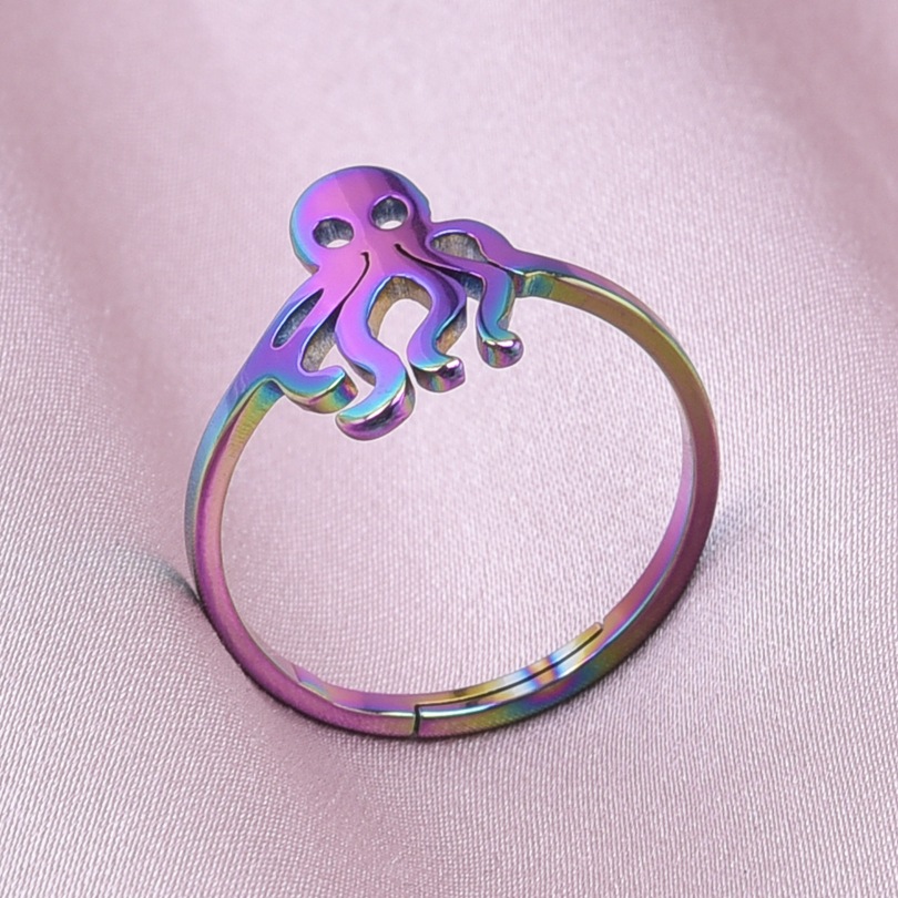 Simple Style Classic Style Color Block Octopus Stainless Steel Rings display picture 4