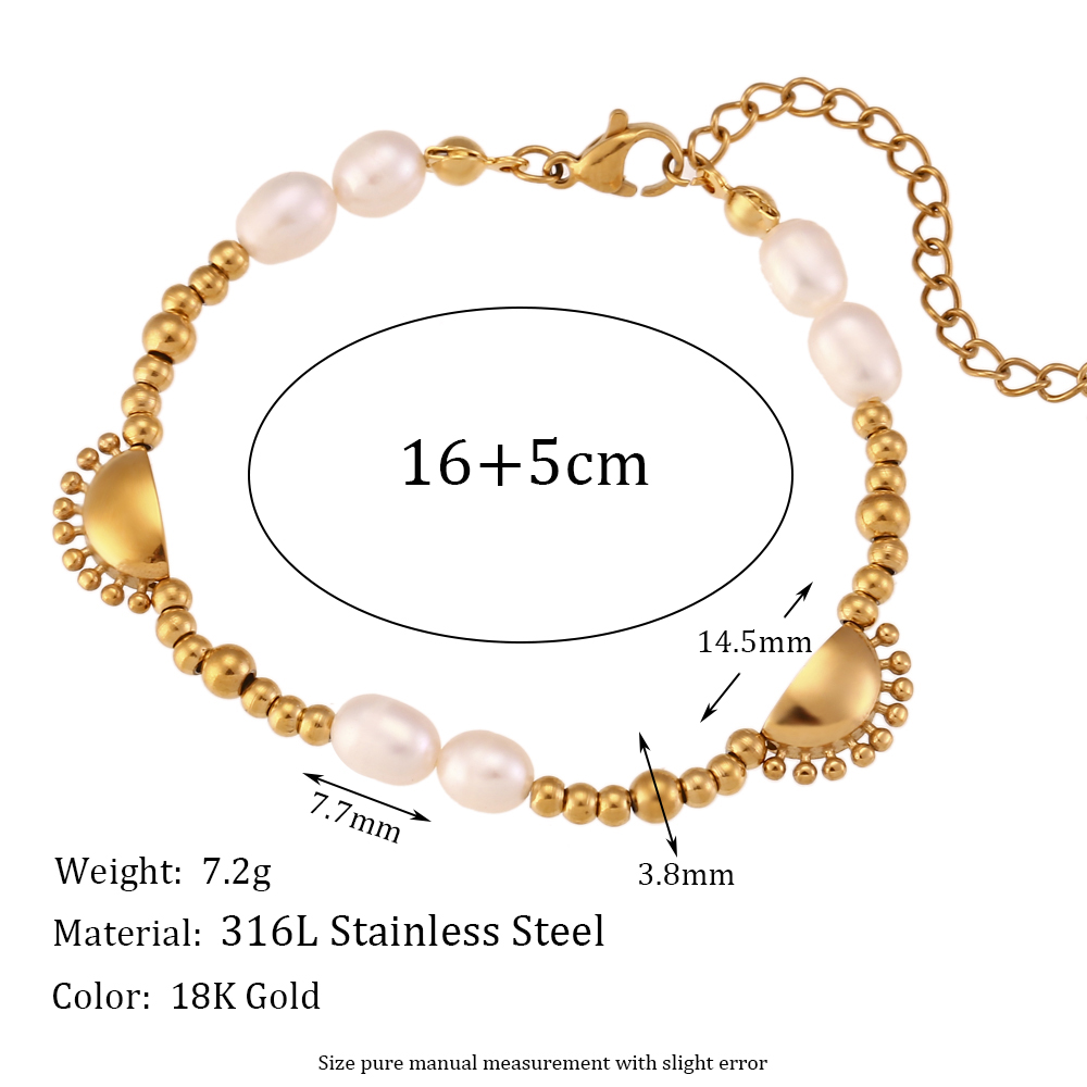Style Vintage Style Simple Rond Acier Inoxydable Placage Plaqué Or 18k Bracelets Collier display picture 2