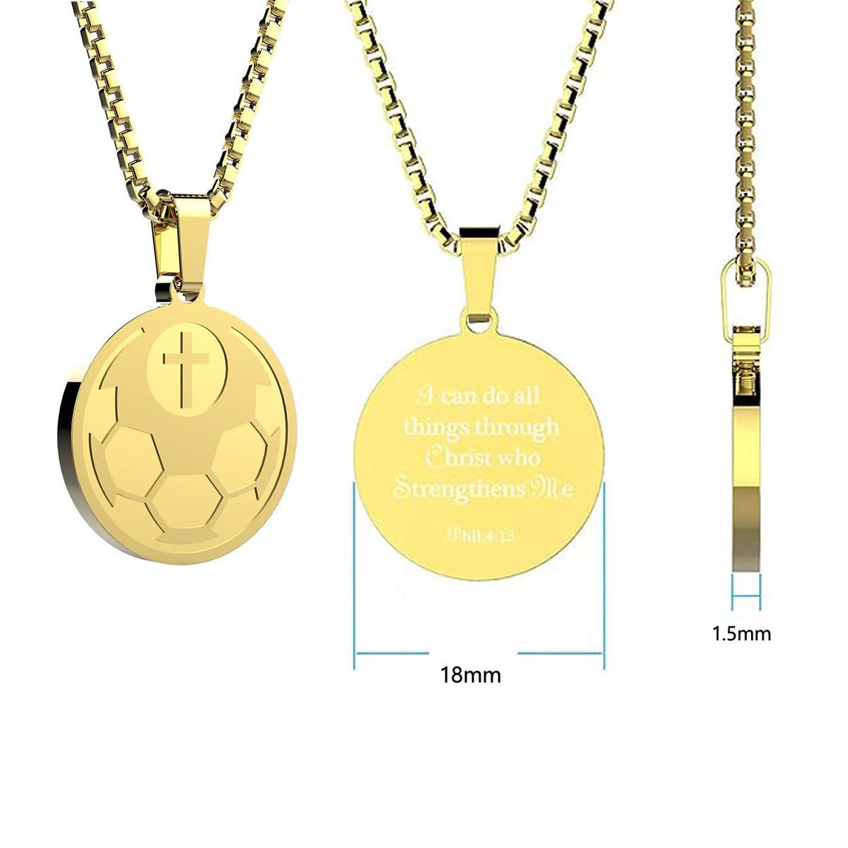 Stainless Steel Sports Polishing Plating Carving Solid Color Pendant Necklace display picture 1