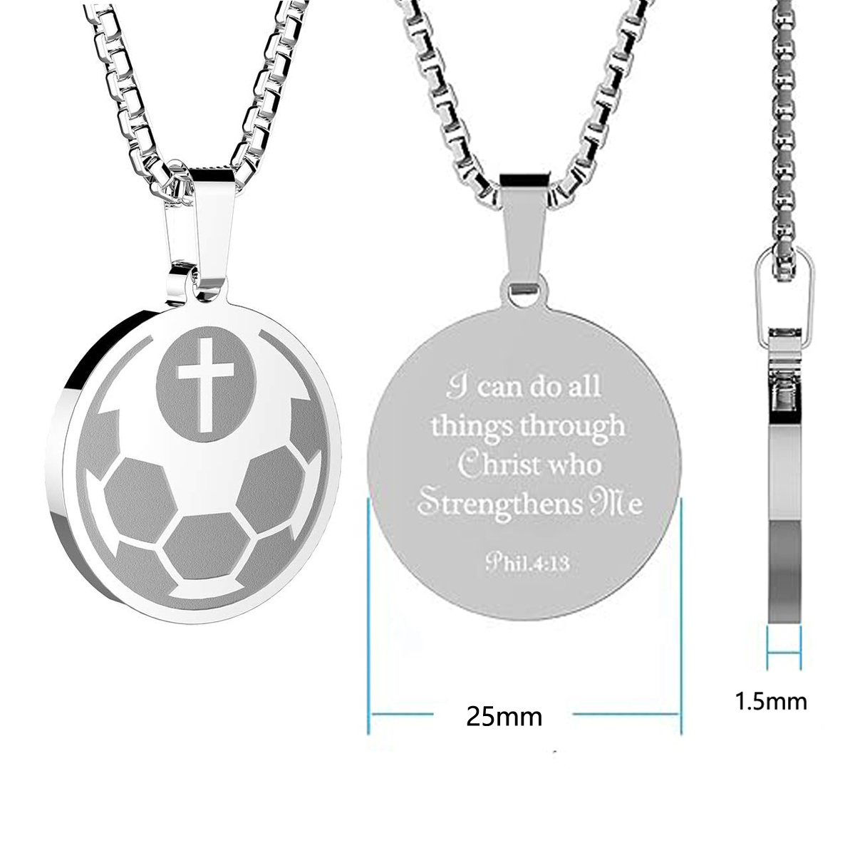 Stainless Steel Sports Polishing Plating Carving Solid Color Pendant Necklace display picture 4