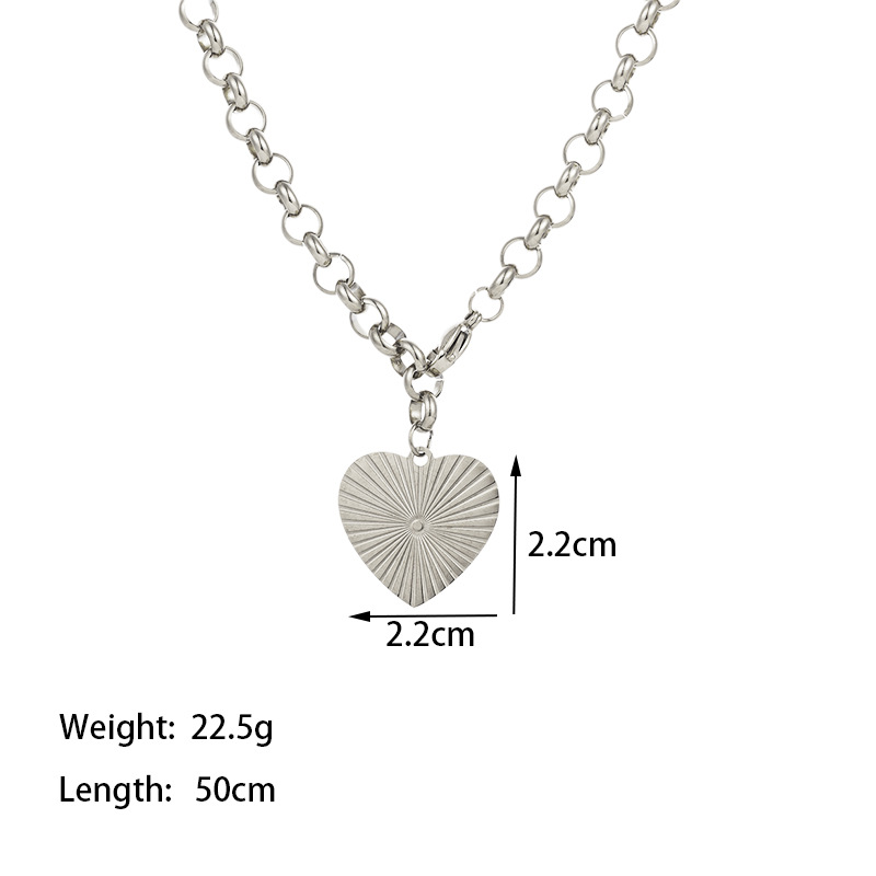 304 Stainless Steel 18K Gold Plated Simple Style Polishing Plating Heart Shape Pendant Necklace display picture 2