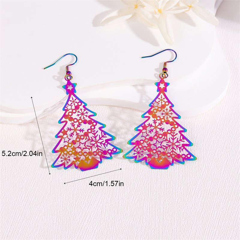 1 Pair Retro Simple Style Peacock Leaves Plating 201 Stainless Steel K Gold Plated Drop Earrings display picture 14