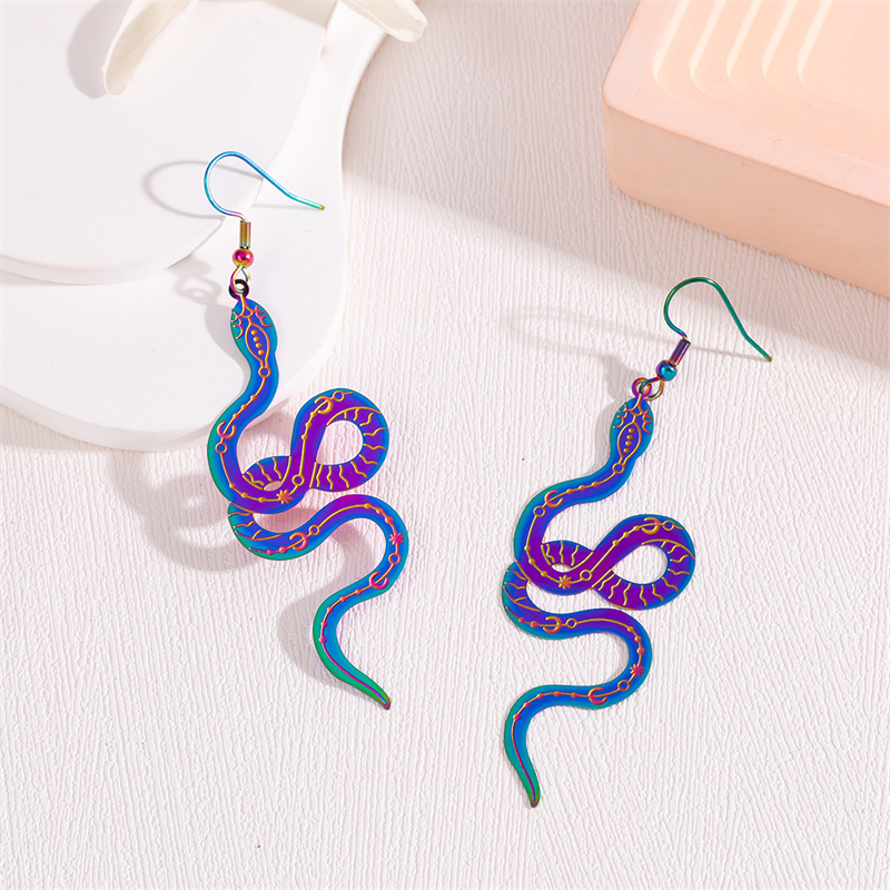 1 Pair Retro Simple Style Peacock Leaves Plating 201 Stainless Steel K Gold Plated Drop Earrings display picture 20