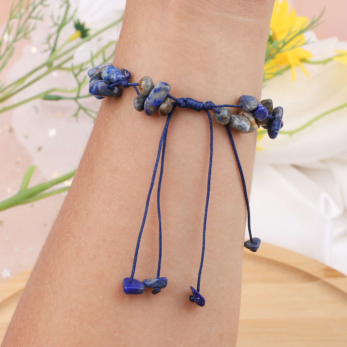 Elegant Simple Style Color Block Natural Stone Beaded Women's Drawstring Bracelets display picture 9
