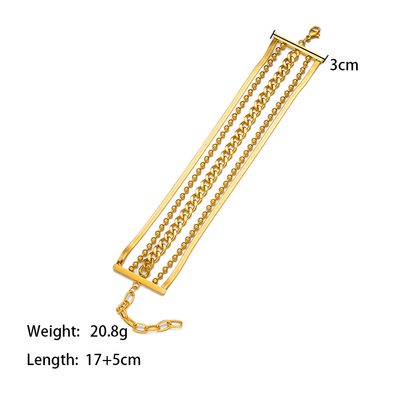 Simple Style Commute Solid Color 304 Stainless Steel 18K Gold Plated Bracelets In Bulk display picture 1