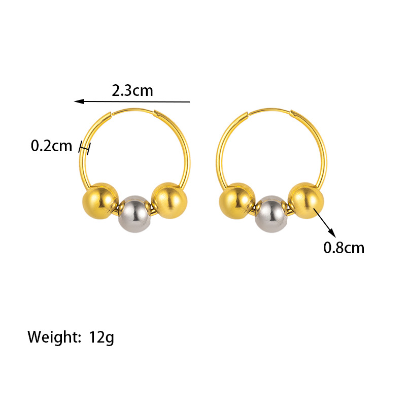 1 Pair Simple Style Geometric Solid Color Plating 304 Stainless Steel 18K Gold Plated Hoop Earrings display picture 1