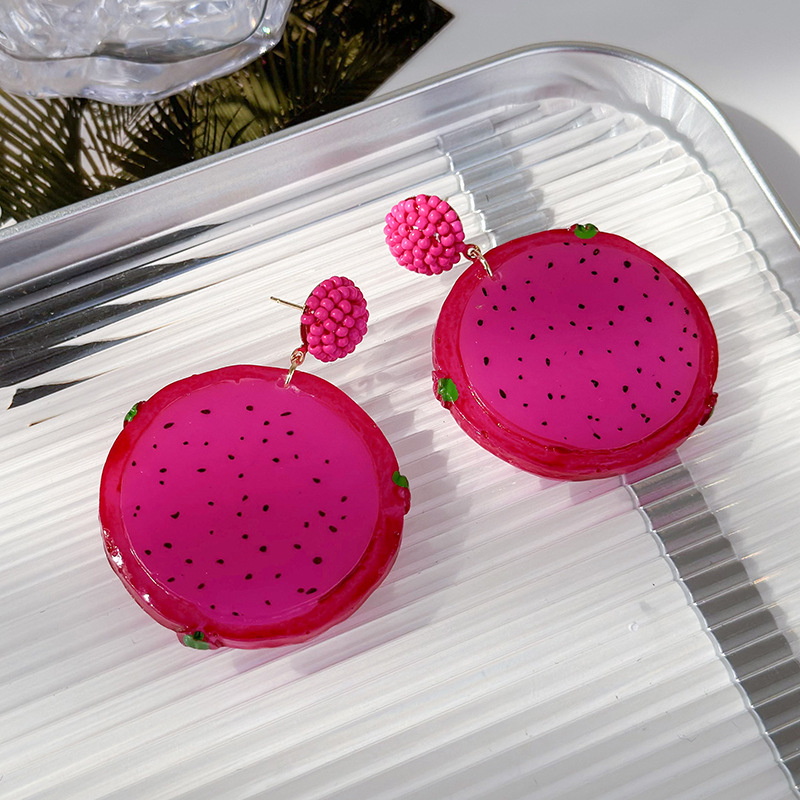1 Pair Handmade Pastoral Simple Style Fruit Slice Handmade Arylic Drop Earrings display picture 8