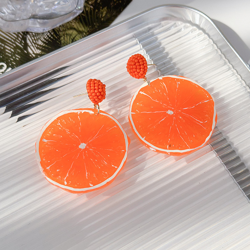 1 Pair Handmade Pastoral Simple Style Fruit Slice Handmade Arylic Drop Earrings display picture 9